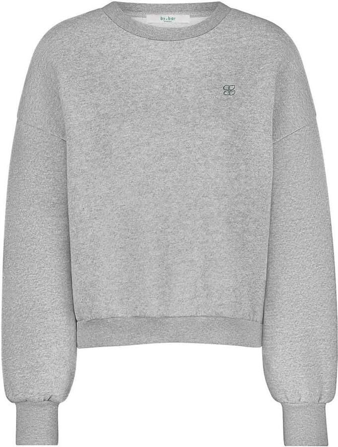 By-bar Sweater met metallic print Bibi grijs