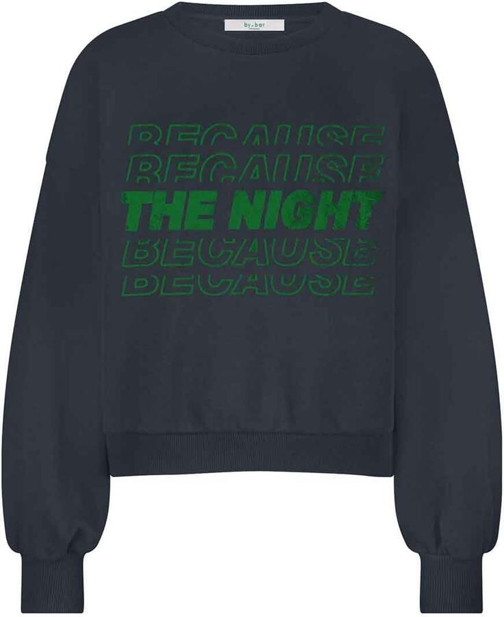By-bar Sweater met print Bibi donkerblauw
