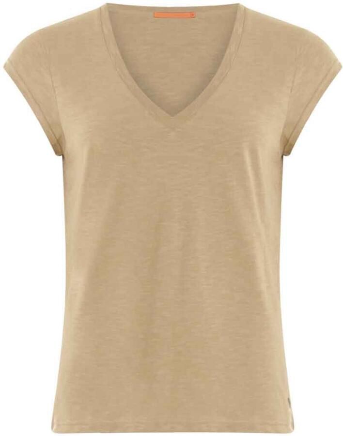 CC HEART Dames Tops & T-shirts Basic V-neck T-shirt Zand