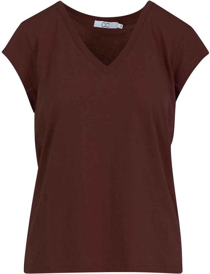 CC HEART Dames Tops & T-shirts Basic V-neck T-shirt Bruin - Foto 5