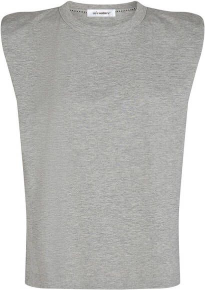 Co'Couture T-shirt met schoudervullingen Eduarda grijs