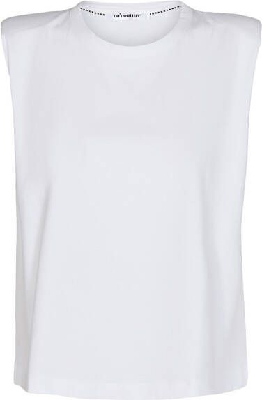 Co'Couture T-shirt met schoudervullingen Eduarda wit