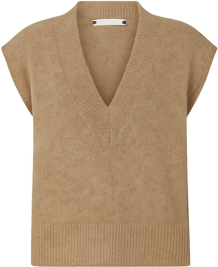 Co'Couture Spencer met V-hals Maja beige
