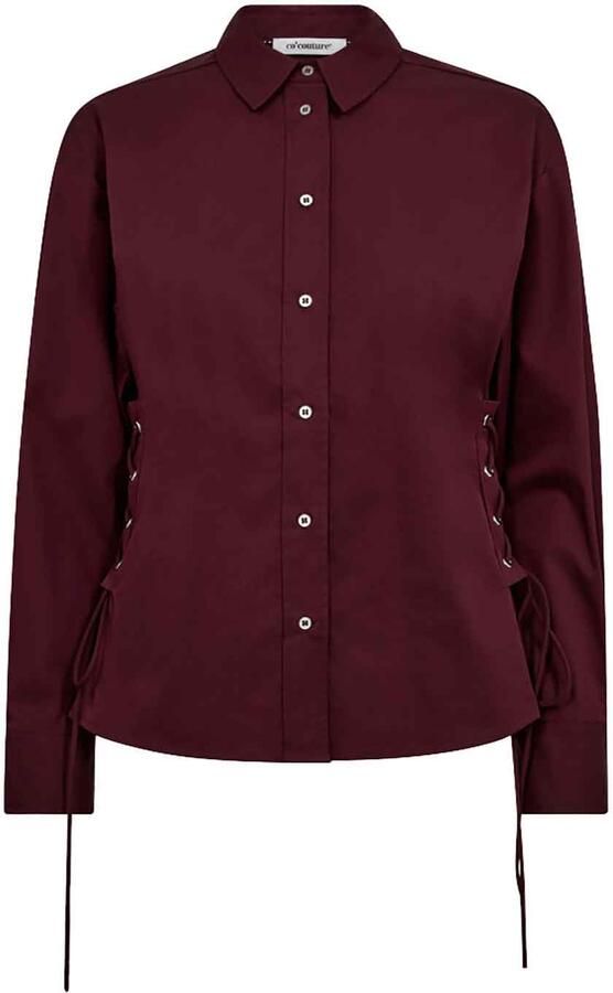 Co'Couture Stretch getailleerde blouse Poppy bordeaux