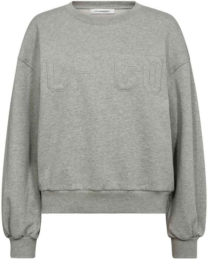 Co'Couture Sweater met logo Zoe grijs