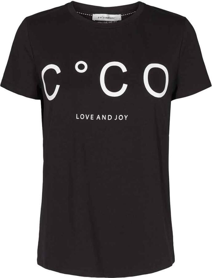 Co'Couture Coole Print Losvallend T-Shirt Black Dames