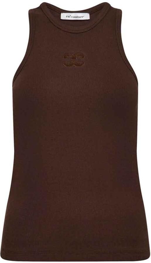 Co'Couture Tanktop met logo Sahara bruin