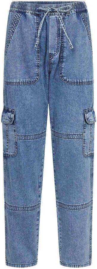 Co'Couture Tencel denim cargo jeans Benson blauw