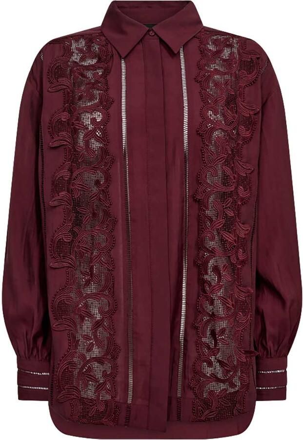 Copenhagen Muse Blouse met opengewerkte details Molly bordeaux