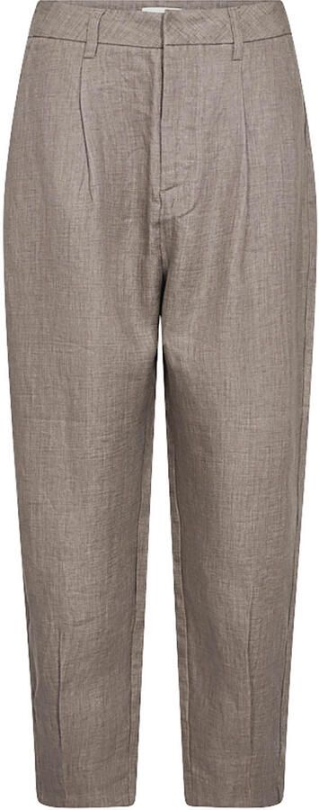 Copenhagen Muse Eco linnen bandplooi pantalon Nature beige