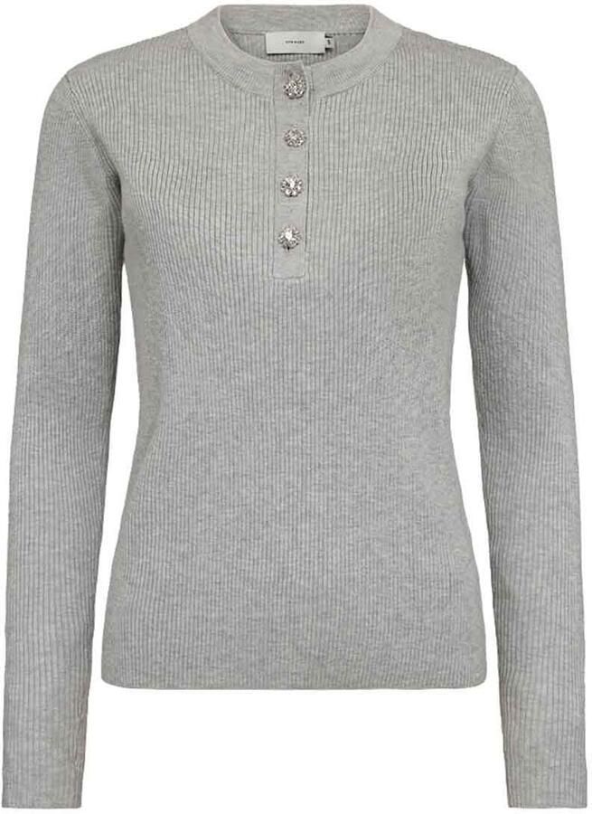 Copenhagen Muse Gebreide pullover van viscosemix met knoopsluiting