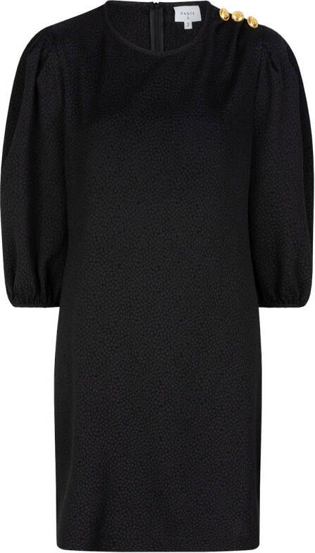 Dante 6 Jaquard jurk met pofmouwen Fonda zwart