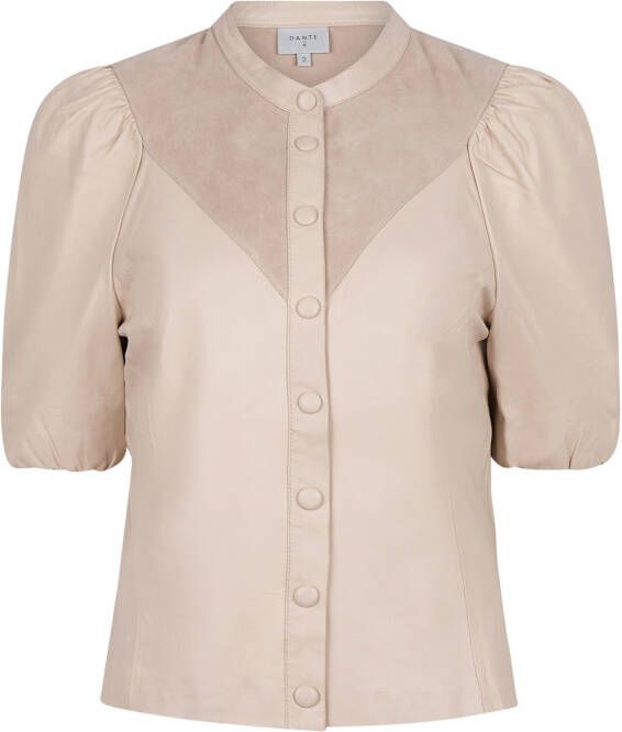 Dante 6 Mixed suede leren blouse Moss naturel