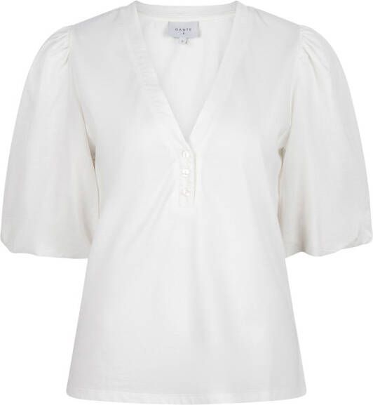 Dante 6 Top met pofmouwen Ebony wit