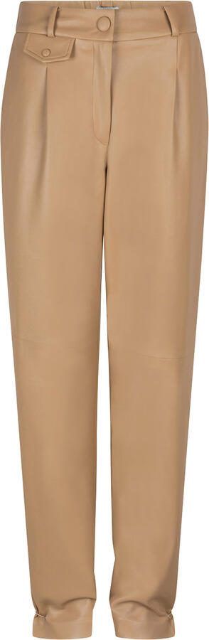 Dante 6 Stijlvolle Bruine Leren Look Broek Brown Dames
