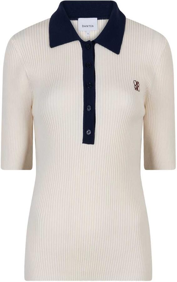 DANTE6 Dames Tops & T-shirts Byra Knitted Polo Creme - Foto 5