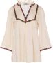 Devotion Blouse met geborduurde details Valtos naturel - Thumbnail 1