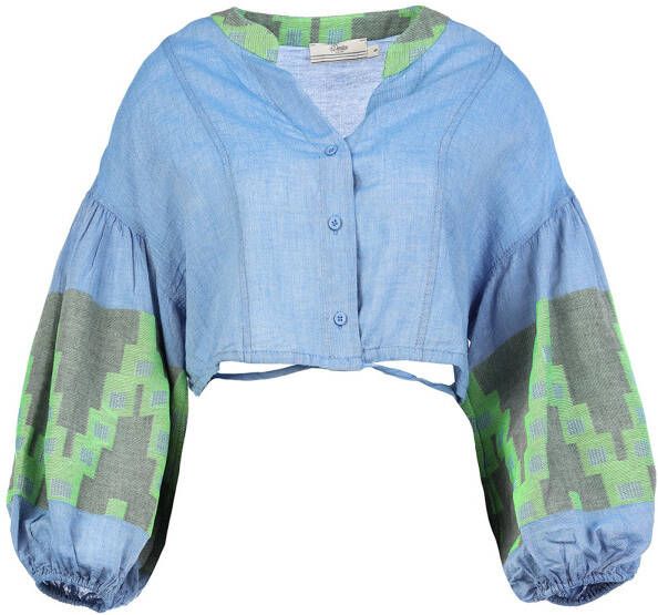 Devotion Korte blouse Zeolithos blauw