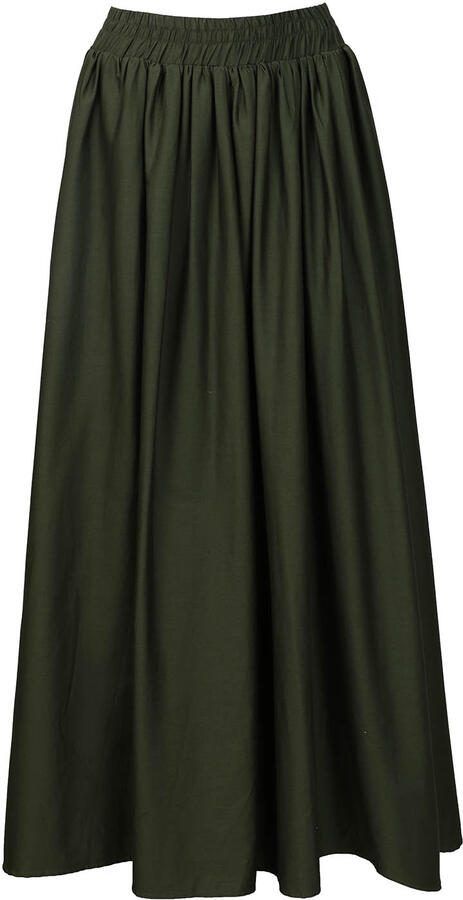 Est'Seven Poplin maxi-rok Aylin donkergroen - Foto 5