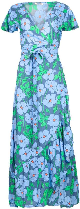 Genesis Maxi-jurk met bloemenprint Aiko blauw