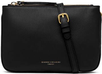 Gianni Chiarini Frida Crossbody Tas met Dubbele Rits Black Dames