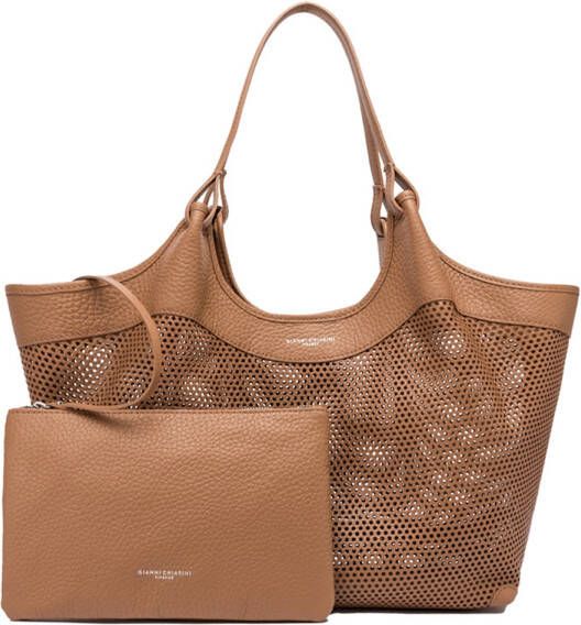 Gianni Chiarini Leren schoudertas Dua bruin