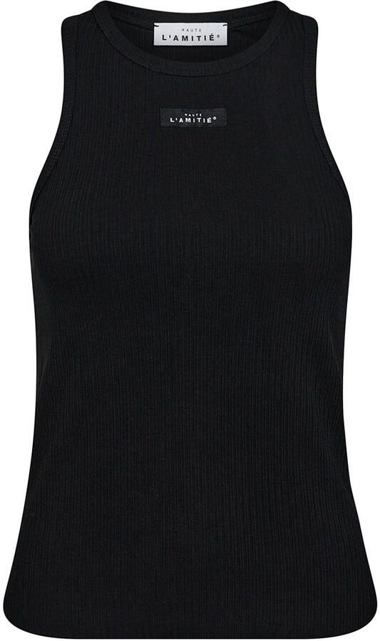 HAUTE L'AMITIÉ Haute L'Amitié Dames Tops & T-shirts Rib Badge Tank Zwart - Foto 5