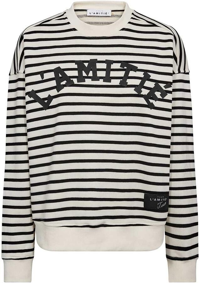 HAUTE L'AMITIÉ Haute L'Amitié Dames Truien & Vesten Stripe Logo Sweat Gebroken Wit - Foto 5