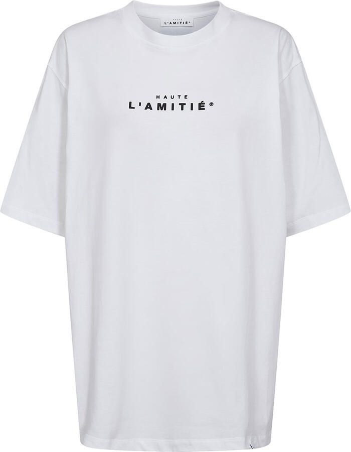 HAUTE L'AMITIÉ Haute L'Amitié Dames Tops & T-shirts Crew Rub Print Tee Wit - Foto 5