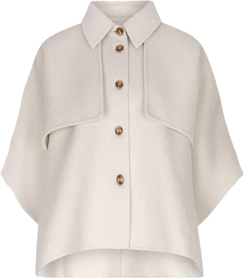 Ibana Wollen cape jas Josa naturel