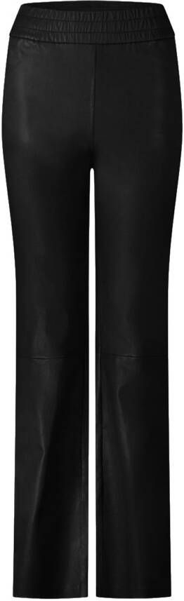 Ibana Leren straight leg broek Phela zwart