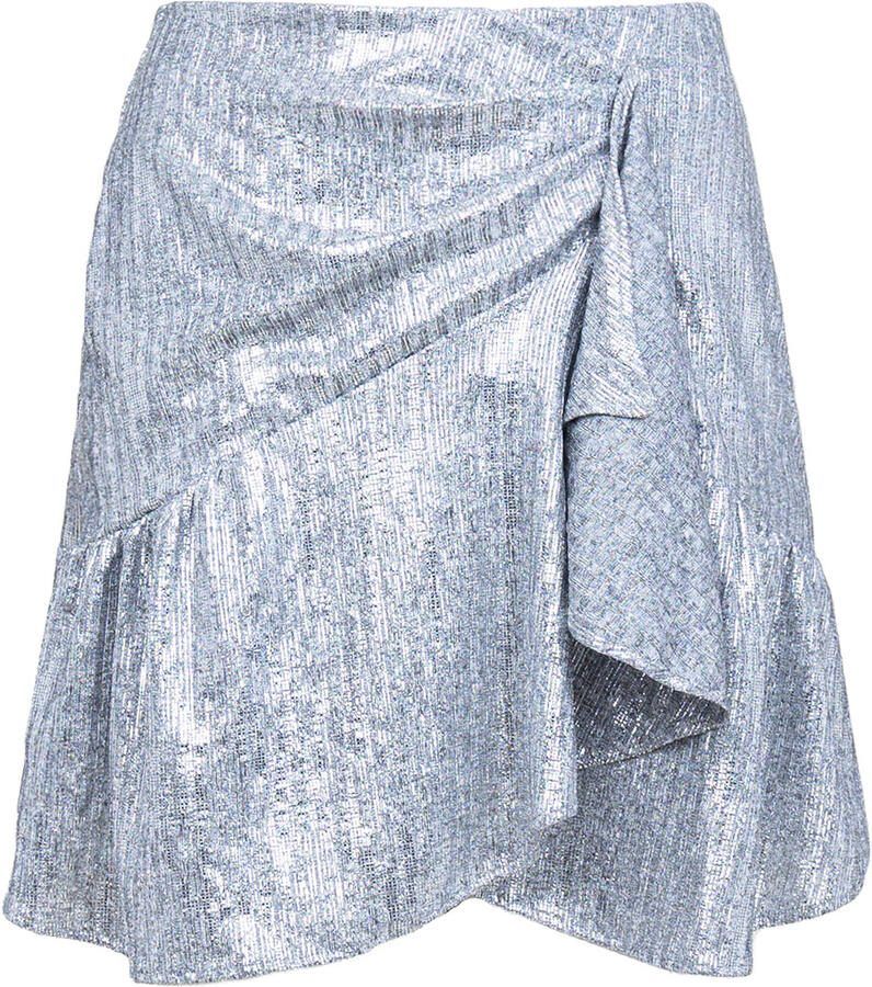 IRO Metallic rokje Imane zilver