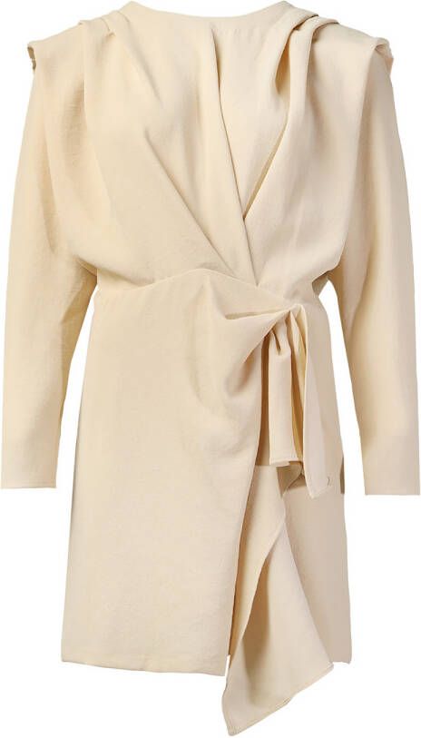 IRO Jurk met statement schouders Mitzi naturel