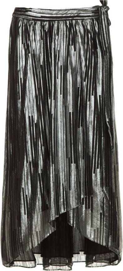 IRO Rok met lurex strepen Dori metallic zwart
