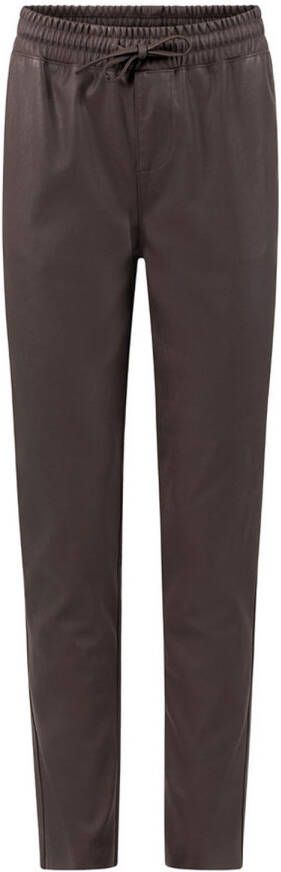 Knit-ted Faux leather jogger Colette choco