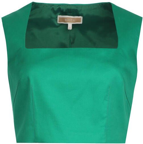 Kocca Square Neck Crop Top Green Dames