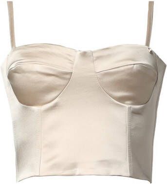 Kocca Satijnen bustier top Grelarr naturel