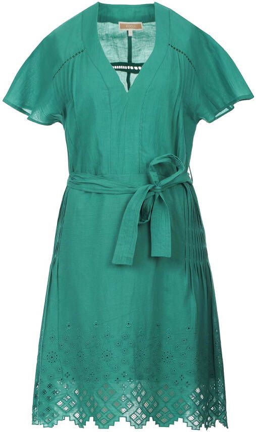 Kocca Mini dress with a belt at the waist Green Dames
