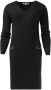 Kocca Elegante V-hals Midi Jurk met Metalen Decoratie Black Dames - Thumbnail 1