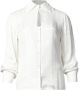Liu Jo Dames Satijnen Overhemd met Tonal Jacquard Logo White Dames - Thumbnail 1