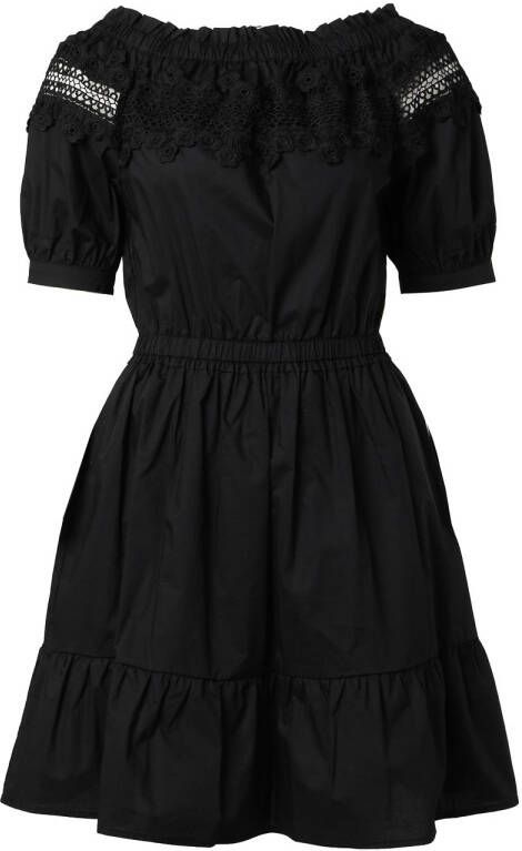 Liu Jo Broderie Anglaise Midi Jurk Zwart Dames