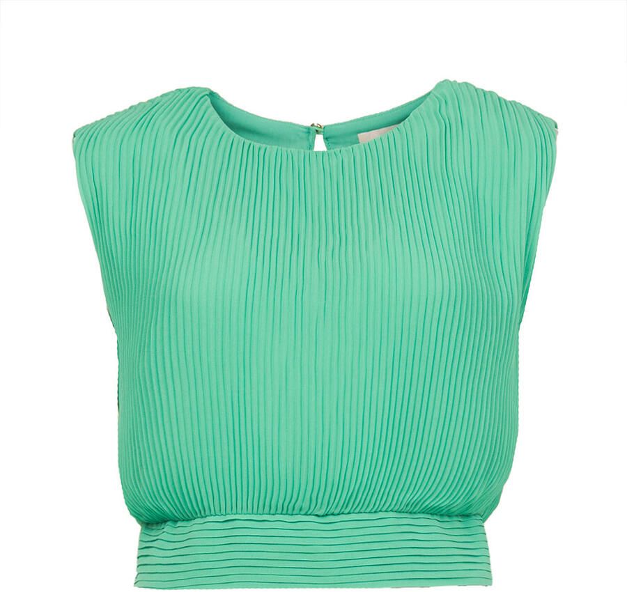 Liu Jo Groene Cropped Plisse Top Green Dames