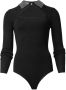 Liu Jo Zwarte Sweaters met Versierde Kraag Black Dames - Thumbnail 2