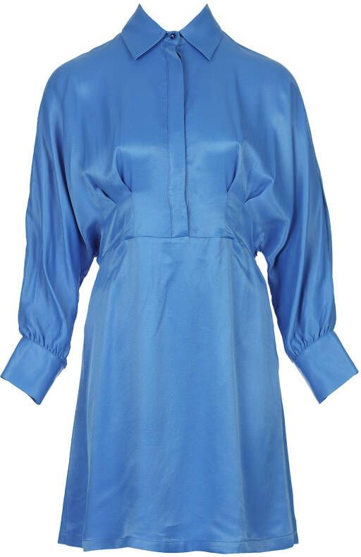 Liu Jo Viscose jurk met satijnen finish Barby blauw