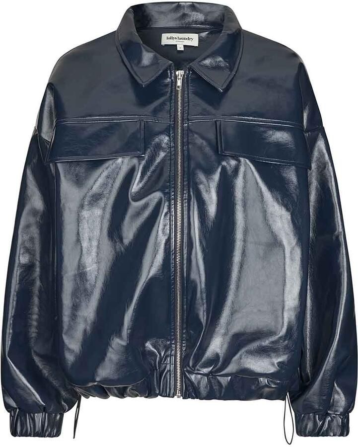 Lollys Laundry Faux lakleren bomberjas Fen blauw