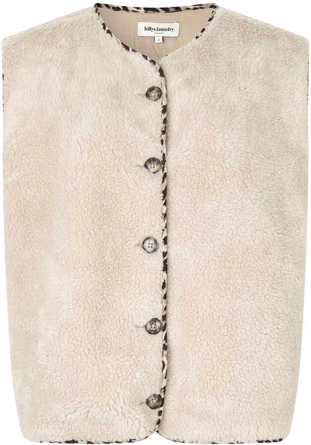 Lollys Laundry Teddy panterprint gilet Jace beige - Foto 3