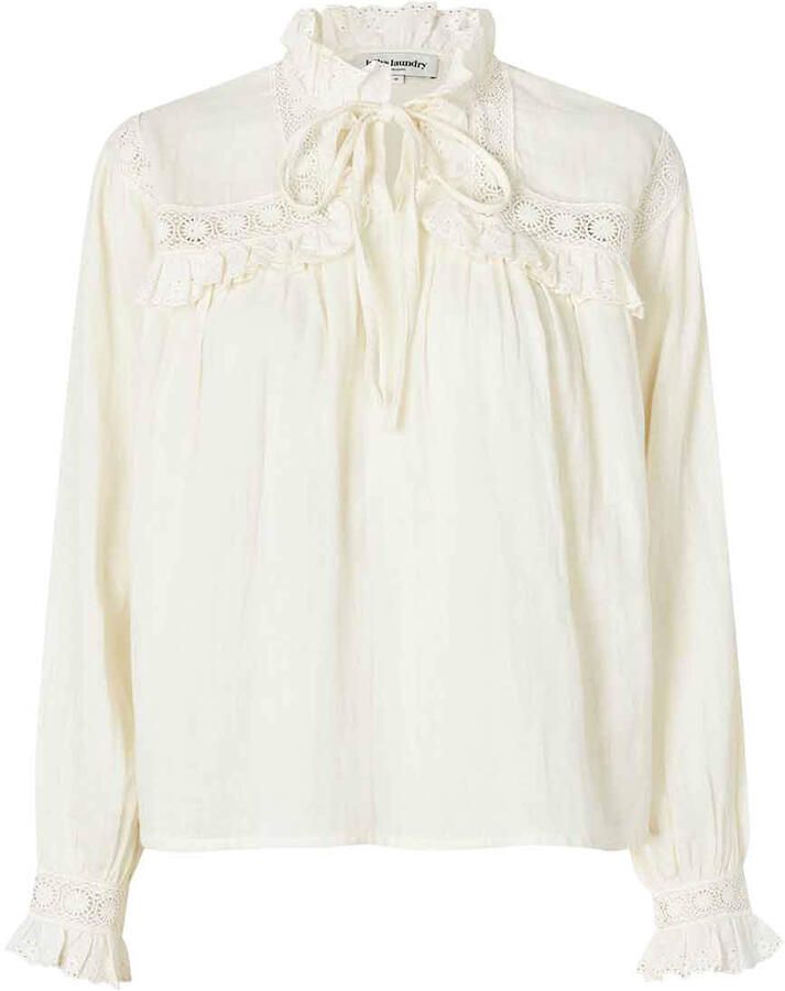 Lollys Laundry Top met broderie details Gemma naturel - Foto 2