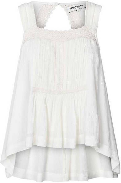 Lollys Laundry Top met opengewerkte details Newton naturel