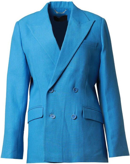 Magali Pascal Double breasted linnen blazer Florentine blauw