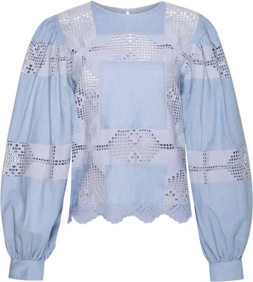 Magali Pascal Top met gehaakte details Arti blauw